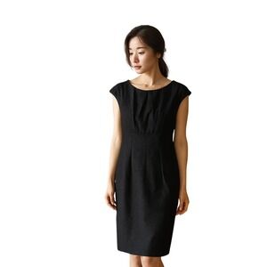 CKG) Black Sheath Dress Cap Sleeve Black Sparkle Business Career Women's‎ Size M